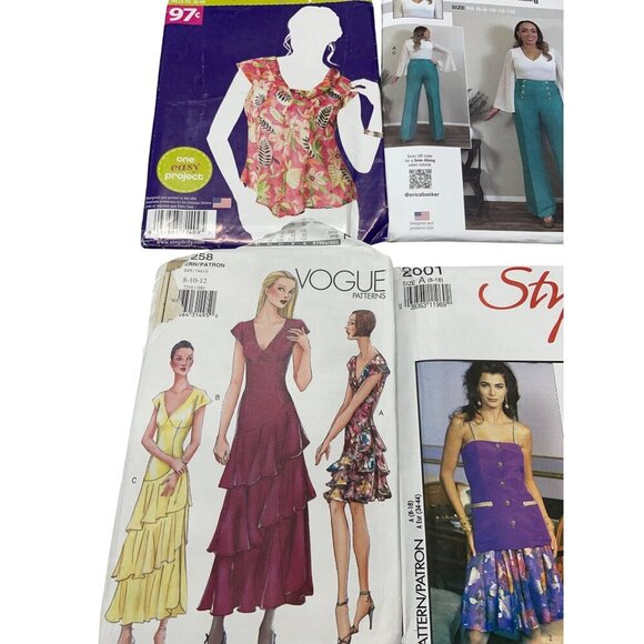 Sewing Pattern Lot of 6 Adult Women Dresses Top Pants Sizes 8-18 - Picture 3 of 4